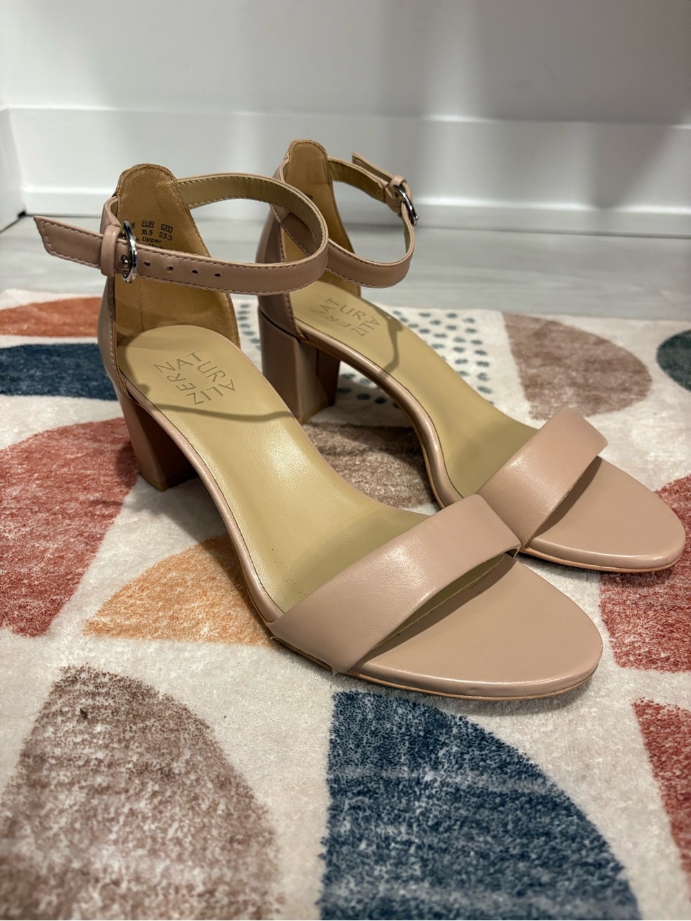 Naturalize Nude Pink Block Heel Sandals
